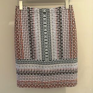 J Crew pencil skirt, Multicolored, Size 0